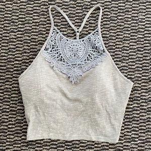 Earthy Green Crop Top w/ Built-Bra S